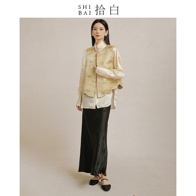 SHIBAI拾白新中式马甲原创国风高端女装精致优雅气质改良盘扣上衣