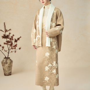 优雅知性轻奢国风羊毛双面呢两穿女套装 新中式 玉兰词 SHIBAI拾白