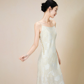 SHIBAI拾白2025春夏新款 国风原创露背立体裁剪气质吊带裙 女新中式