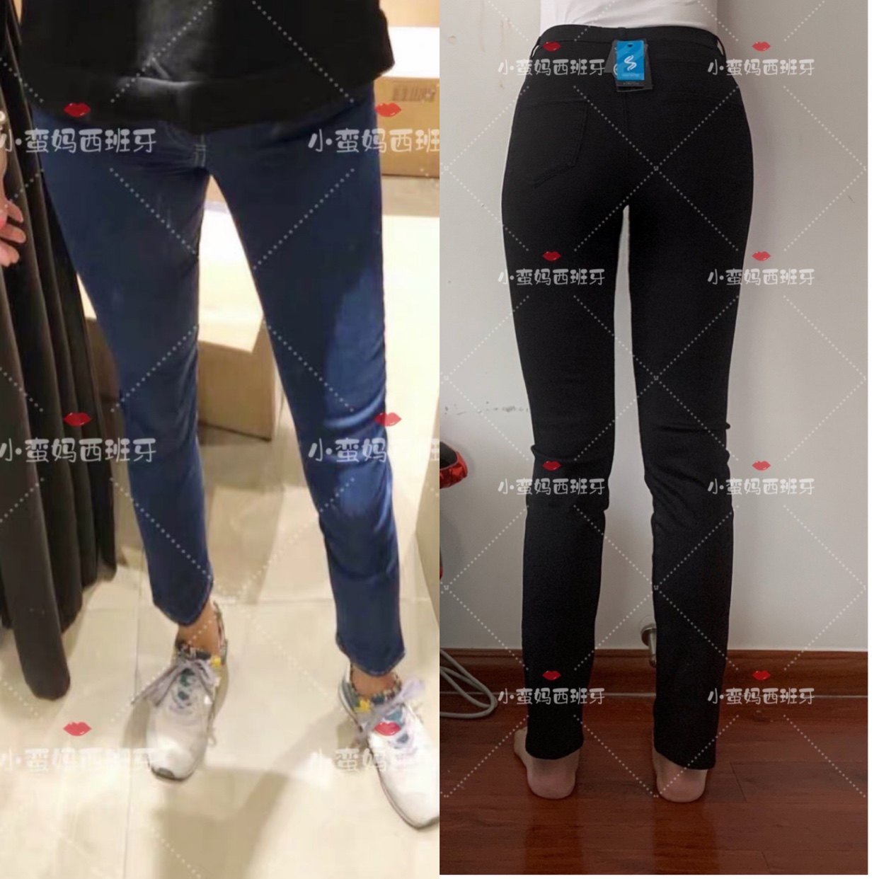 现货)小蛮妈西班牙calzedonia收腹烟管松紧腰牛仔裤 现货993