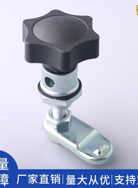 MS715-6基业箱黑色转舌锁 锌合金伸缩式圆柱锁电柜箱压缩式旋钮锁