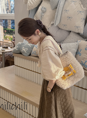 CHILI 原创小众设计创意钩织复古毛绒单肩托特包手提包材料包成品