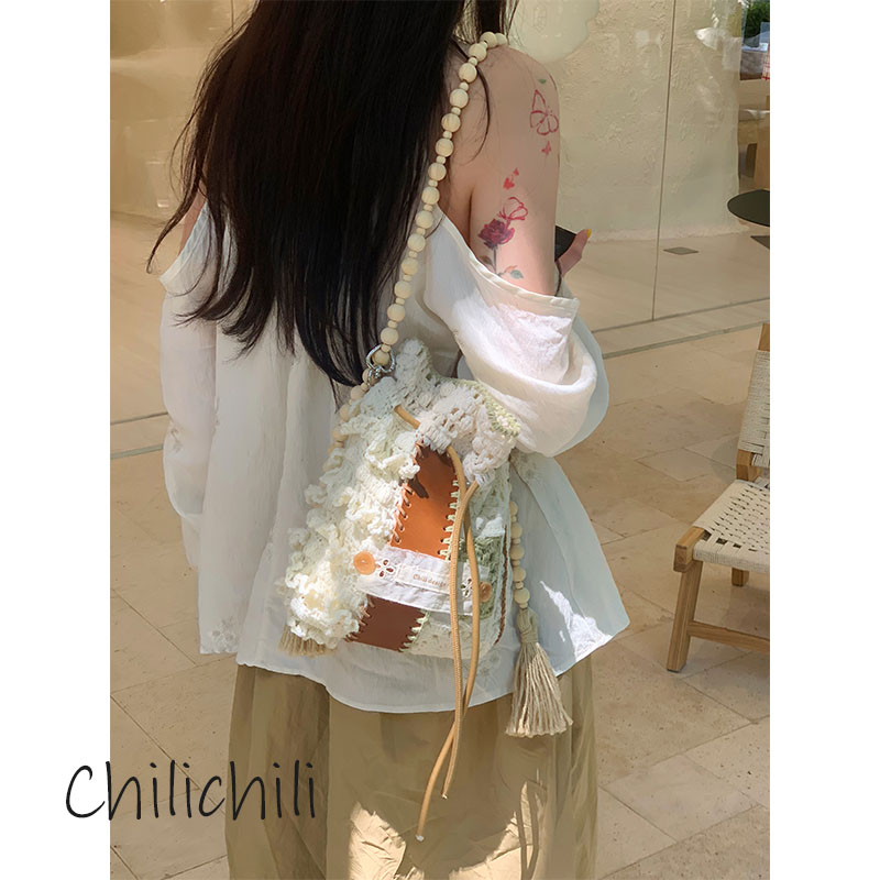 CHILI 原创设计手工编钩织礼物镂空手提斜挎包带手工DIY材料包成
