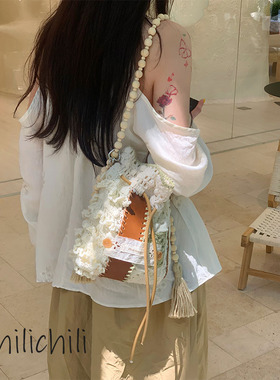 CHILI 原创设计手工编钩织礼物镂空手提斜挎包带手工DIY材料包成