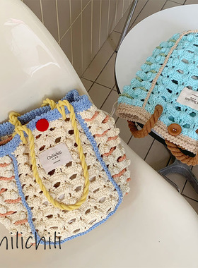 CHILI 原创设计手工包钩织编织镂空斜挎手提包diy材料成品女创意