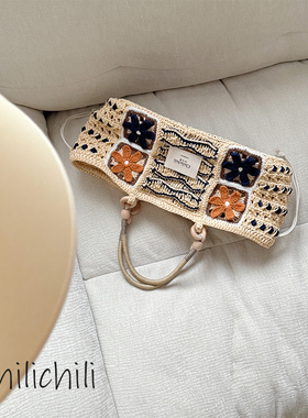 CHILI 原创小众设计手工钩针织创意夏日棉草托特包女手提度假夏季