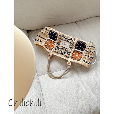CHILI 原创小众设计手工钩针织创意夏日棉草托特包女手提度假夏季