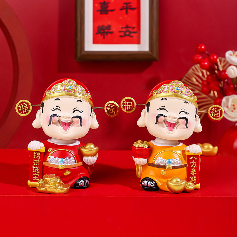 全越财运滚滚财神到树装饰摆件