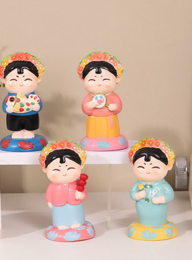 树脂中式新款唐小圆闽南装饰摆件