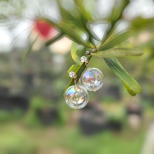 日系趣味可爱泡泡耳钉耳环甜美无耳洞蚊香盘耳夹春夏空心不重耳饰