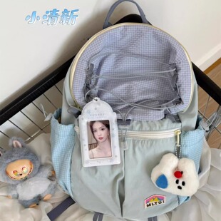 双肩包女韩版 ins风多巴胺拼色背包学生书包户外休闲旅行登山包