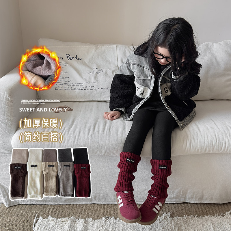 儿童打底裤春秋季女童堆堆袜套拼接九分裤袜纯棉韩版女宝宝打底袜