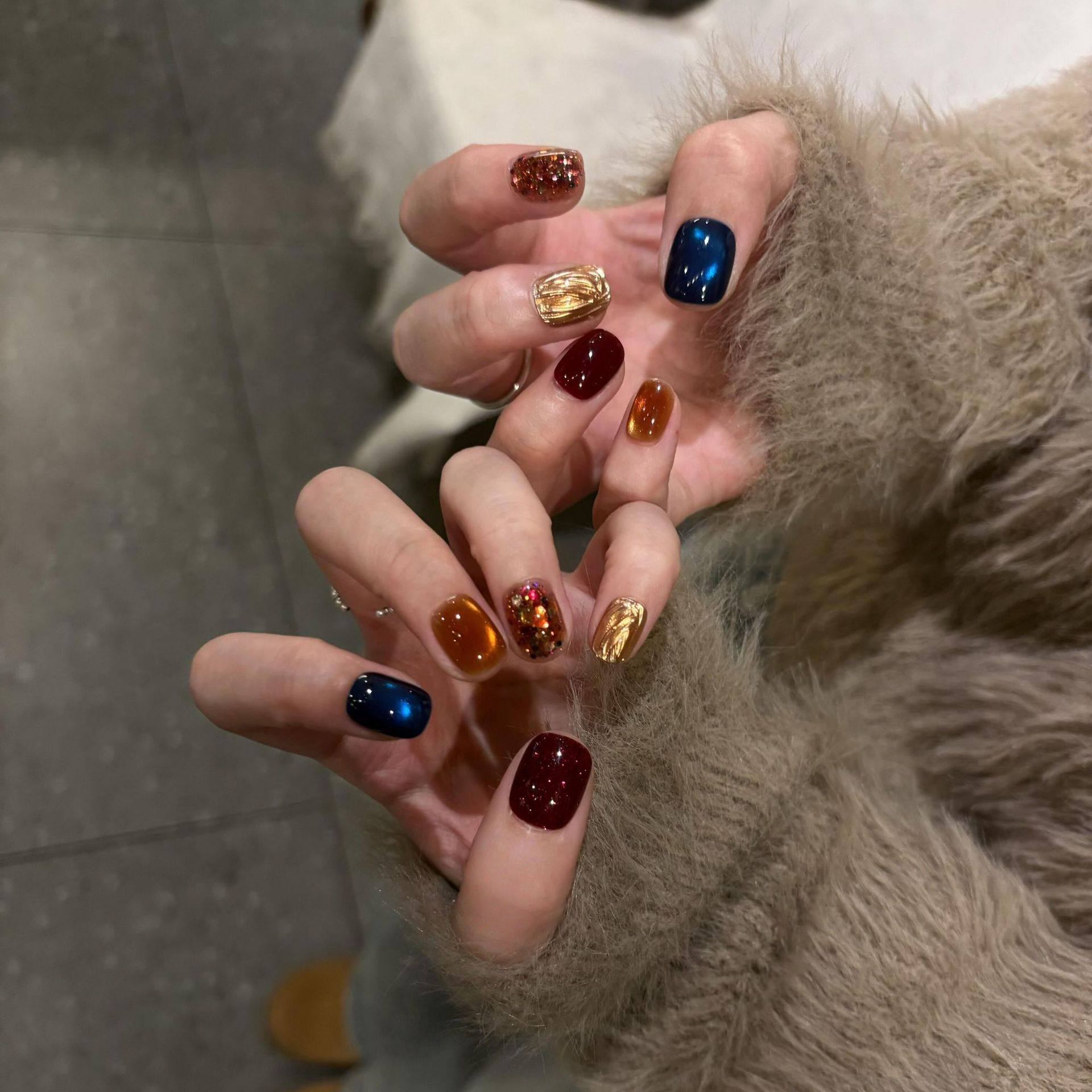 ins轻奢猫眼魔镜粉精品纯手工短款显白美甲贴片假指甲穿戴甲彩色,彩妆/香水/美妆工具,穿戴甲/甲片,淘宝优惠券,粉丝福利购,淘宝优惠卷