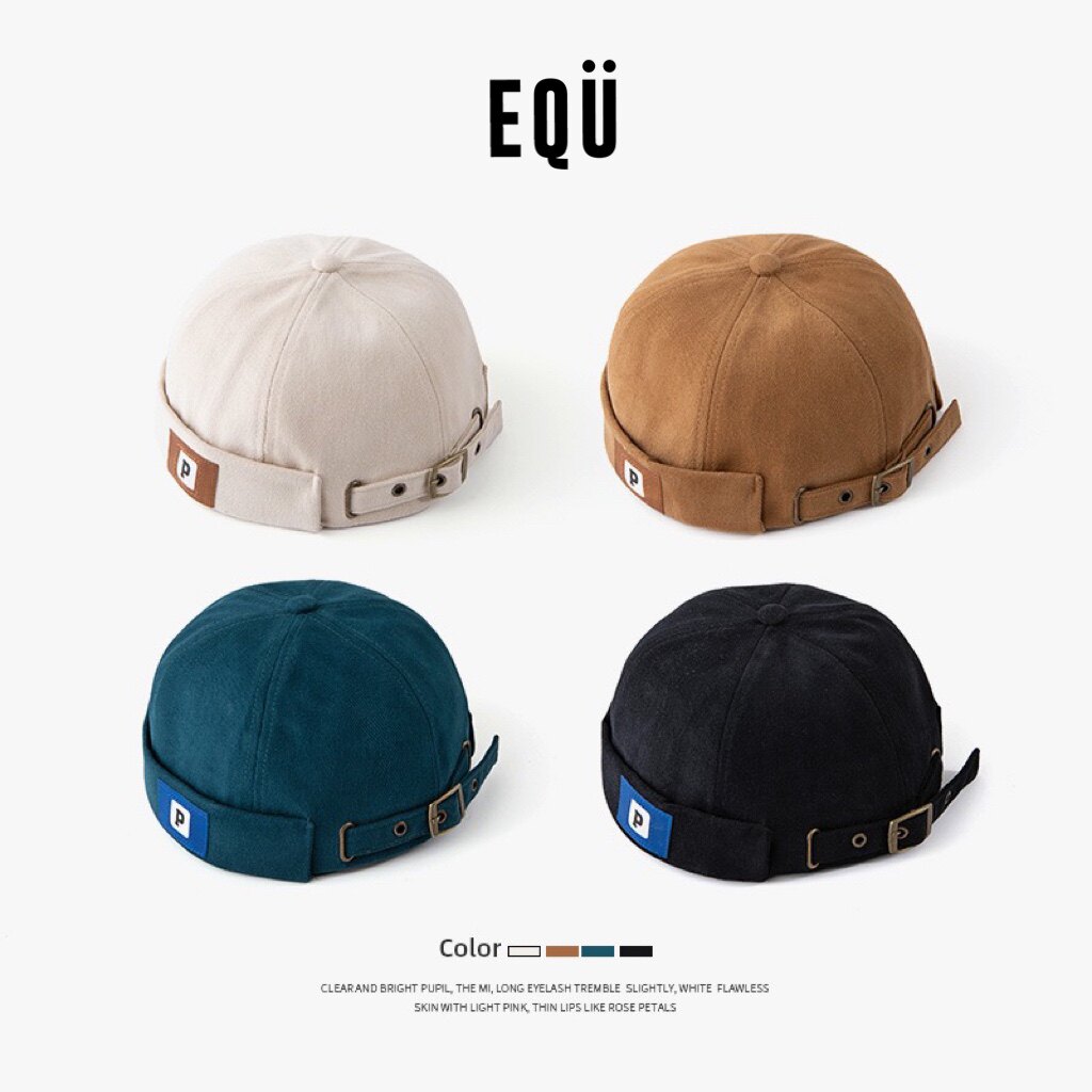 【重磅】无帽檐水手帽机能风复古铜扣瓜皮帽街头雅痞情侣地主帽子