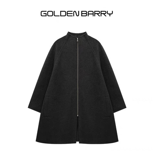 GOLDEN BARRY金和百瑞冬季双面呢绵羊毛拉链大衣外套142094