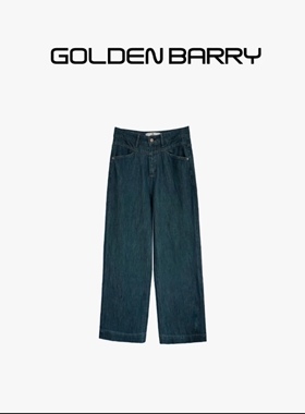 GOLDENBARRY| 501107 高腰时尚复古休闲裤个性前口袋阔腿牛仔裤