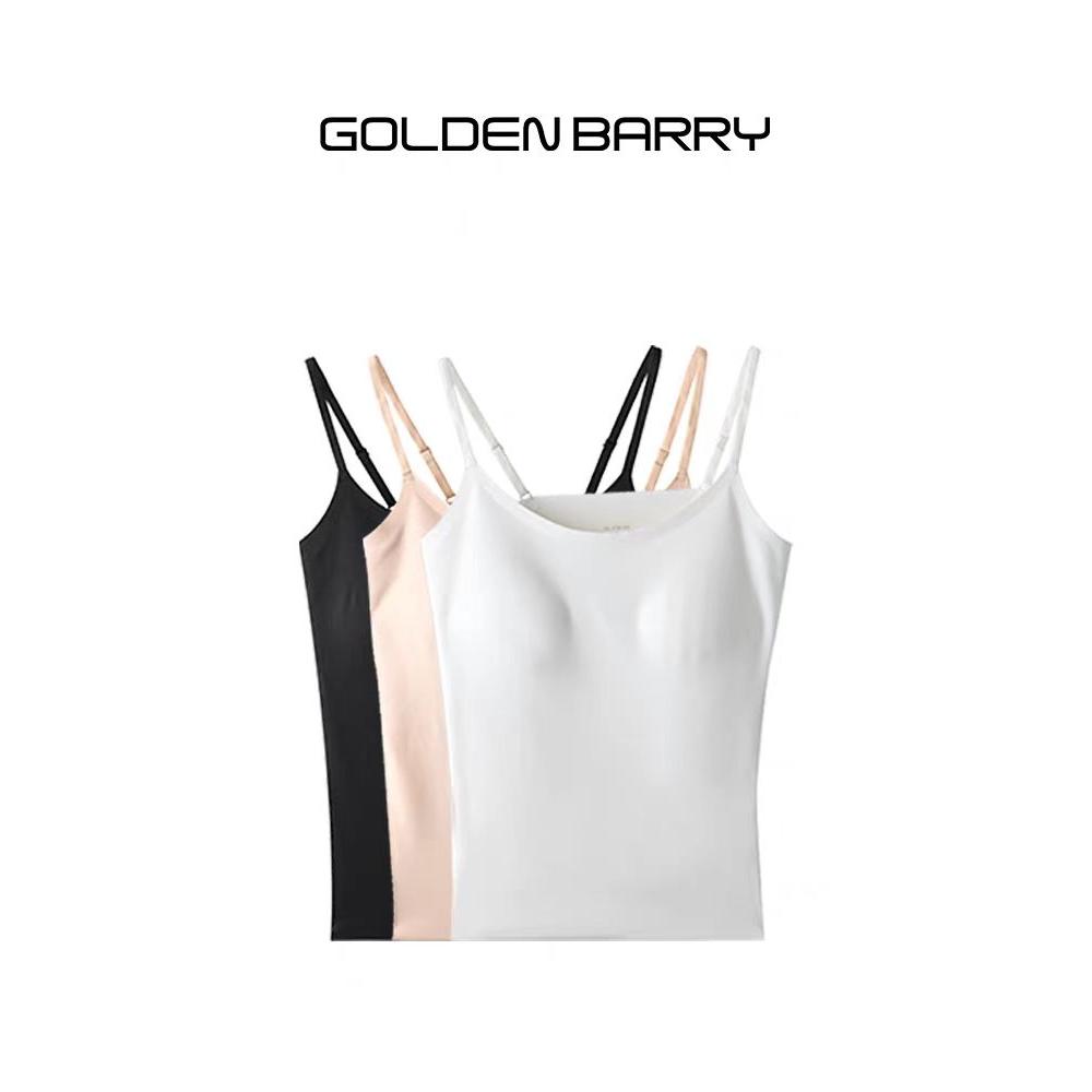 GOLDENBARRY|金和百瑞233031舒适修身内搭可拆卸胸垫纯色美背吊带