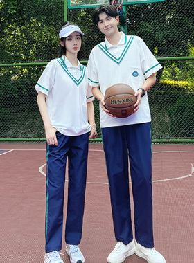 大码短袖衬衫洋气少女裙男女套装礼服演出拍照情侣学生毕业班服夏