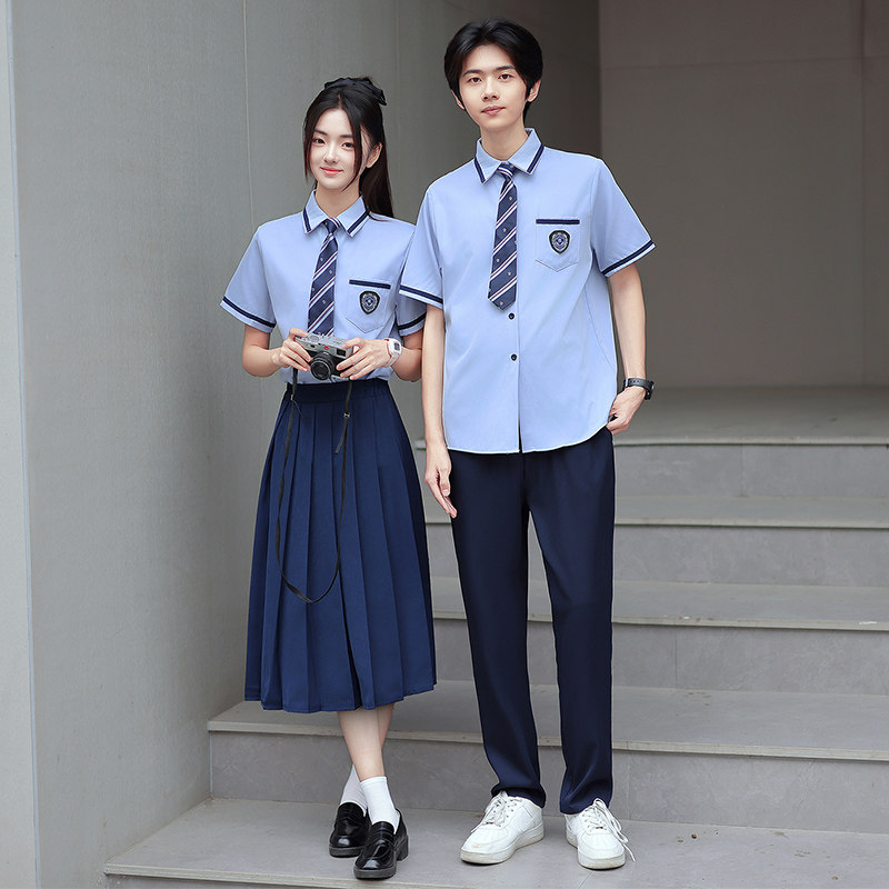 中学生班服夏季学院风衬衫JK制服套装高中生毕业合照运动会开幕式