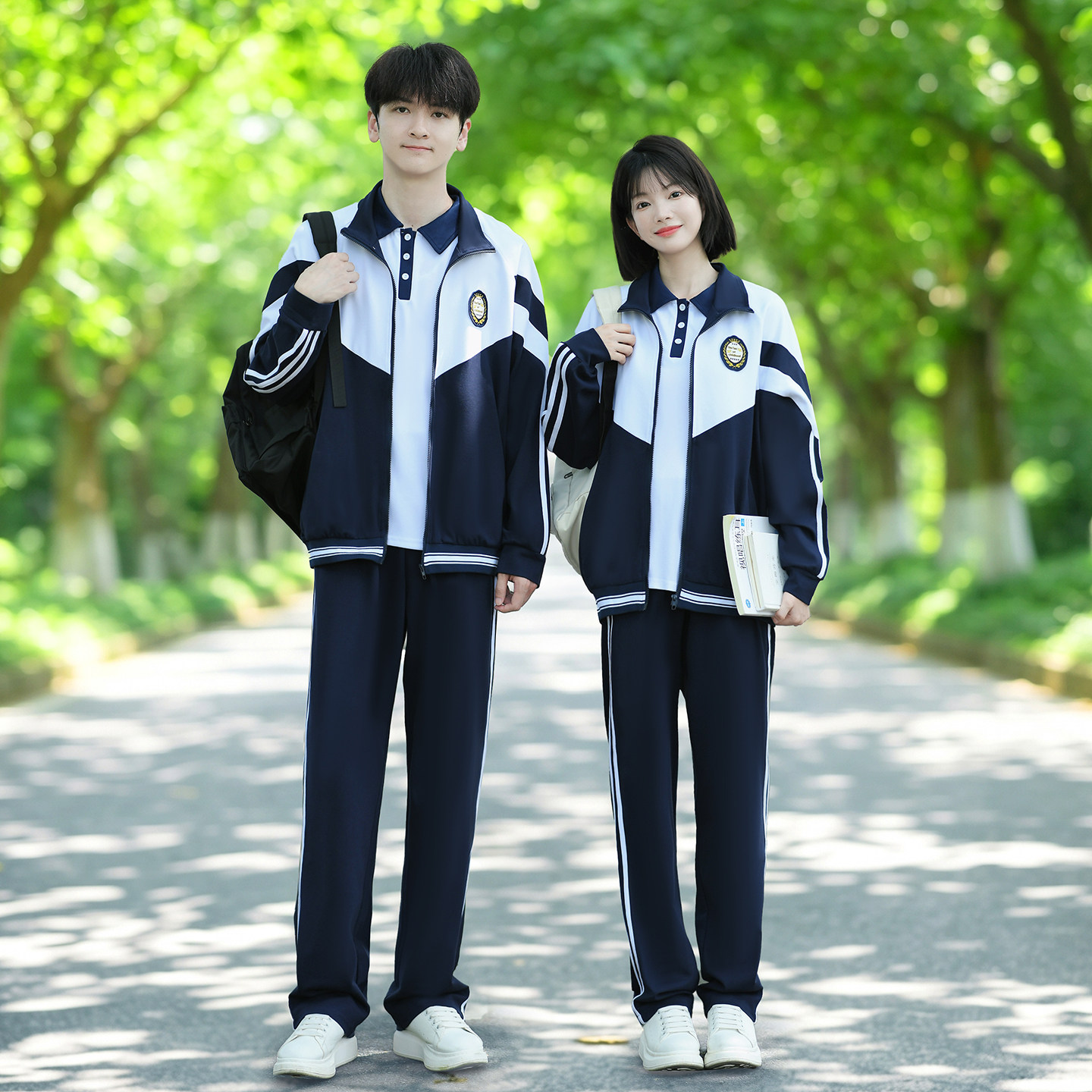 学生班服秋季卫衣外套三件套英伦风初中生高中生运动会开幕式校服图片