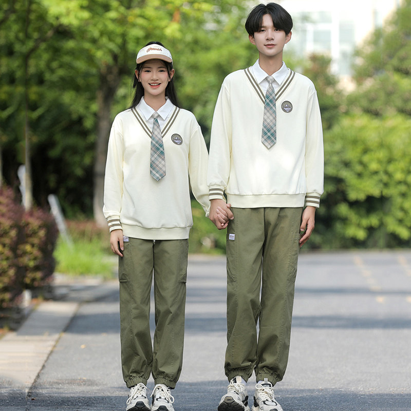 高中生班服套装学院风秋季情侣装韩版卫衣初中学生运动会校服定制