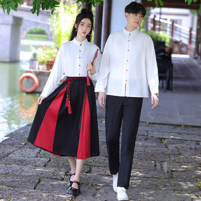 新中式情侣装秋季初中高中生小学诗歌朗诵合唱演出运动会成人礼服