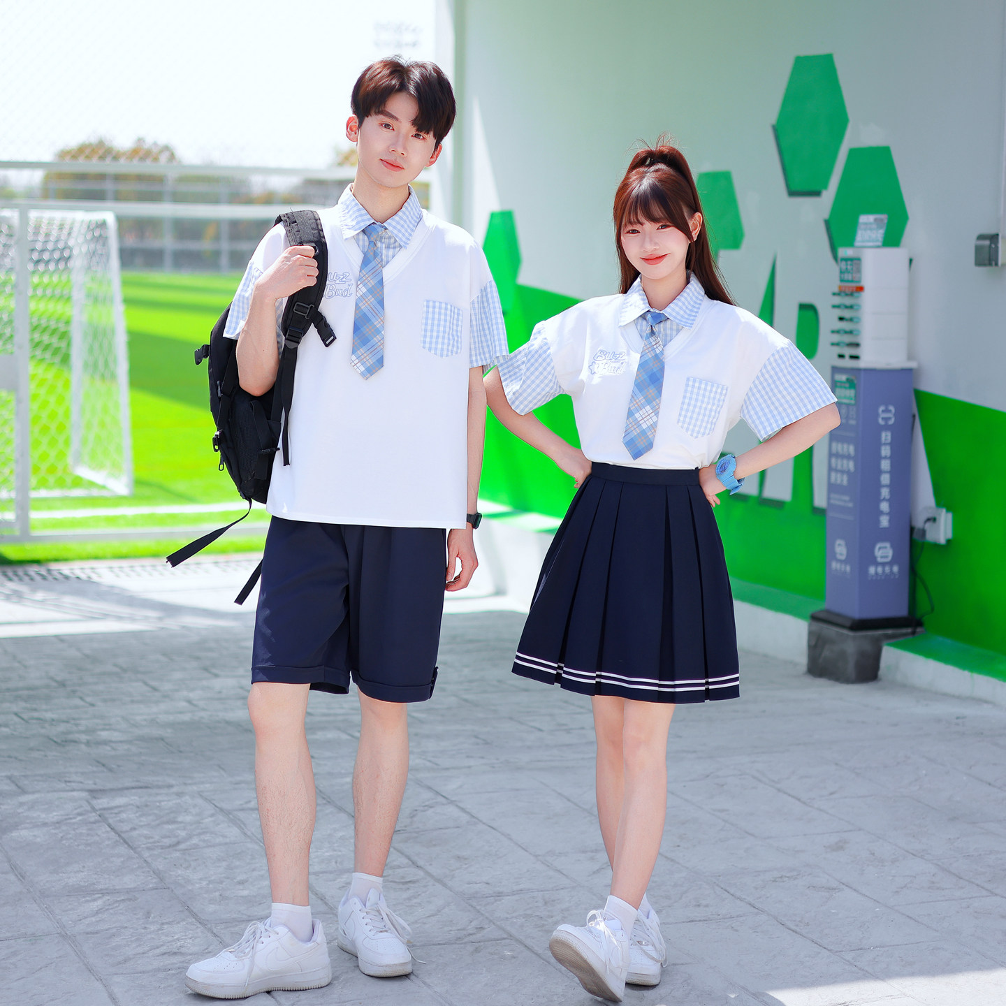 初中生班服衬衫裙子套装夏季学院风六年级毕业照合唱演出服高中生