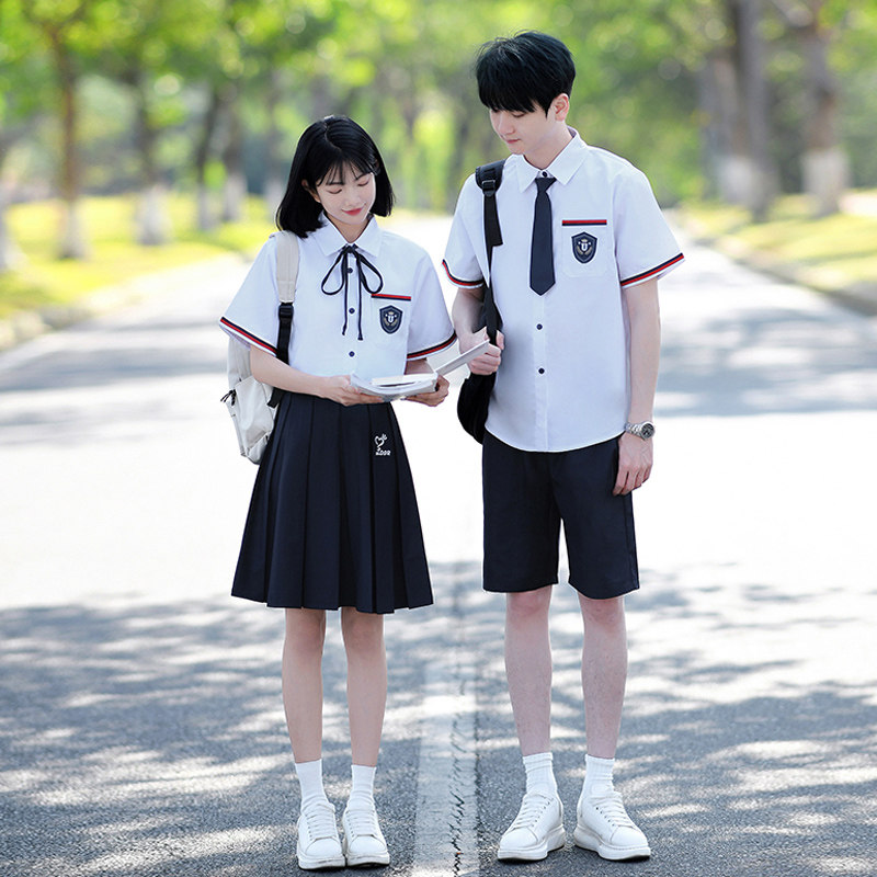 毕业班服套装学院风校服初中生高中生衬衫百褶裙合唱朗诵演出服夏