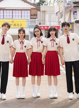 班服学院风高中生毕业照JK衬衫百褶裙夏季初中学生诗词朗诵合唱服