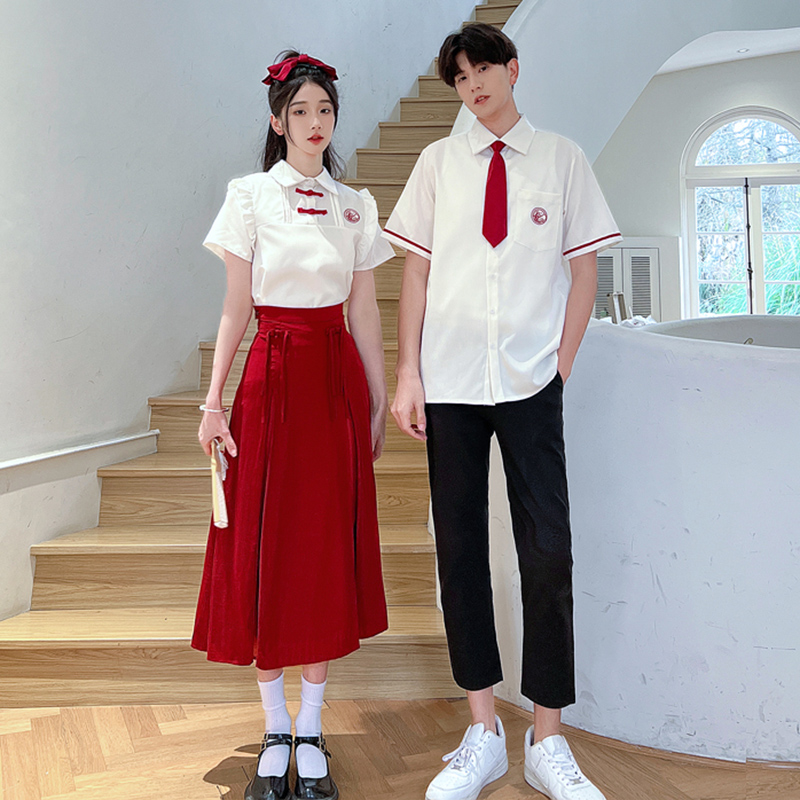 中国风情侣装秋冬套装毕业礼服班服高中初中学生朗诵大合唱演出服