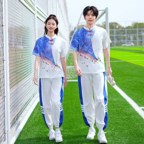 国风班服百鸟朝凤初中生校服套装舞台演出服高中生运动会开幕服装
