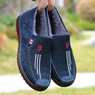 秋冬北京布鞋男款牛筋底单鞋轻便透气爸爸鞋软底舒适休闲帆布棉鞋