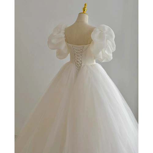 Свадебное платье, французский стиль, простой крой, большой размер, кружевное платье, премиум класс