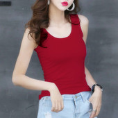 2024夏高品质修身 纯棉背心遮副乳宽肩内搭无袖 高弹力女士吊带背心