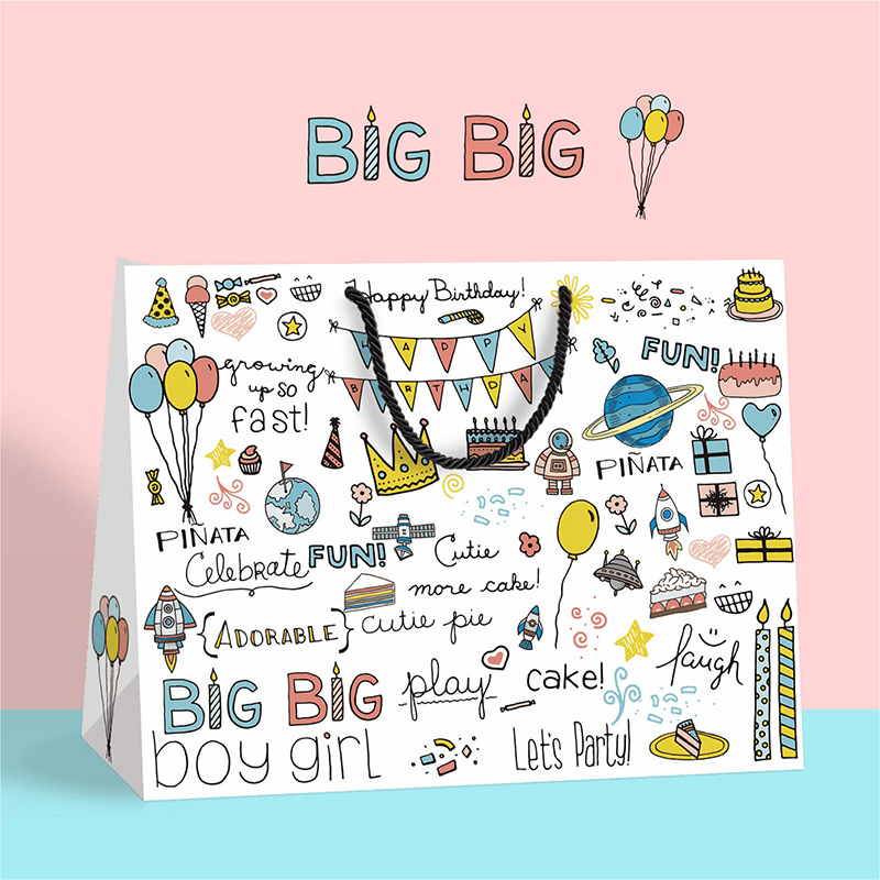 纸袋定制手提袋购物袋纸袋手提袋定 制儿童生日礼物纸袋纸袋带手