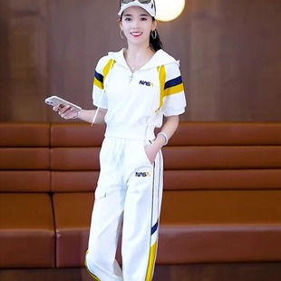 海边度假连衣裙旅游穿搭 欧货休闲运动套装 女夏季 网红时尚 洋气短袖