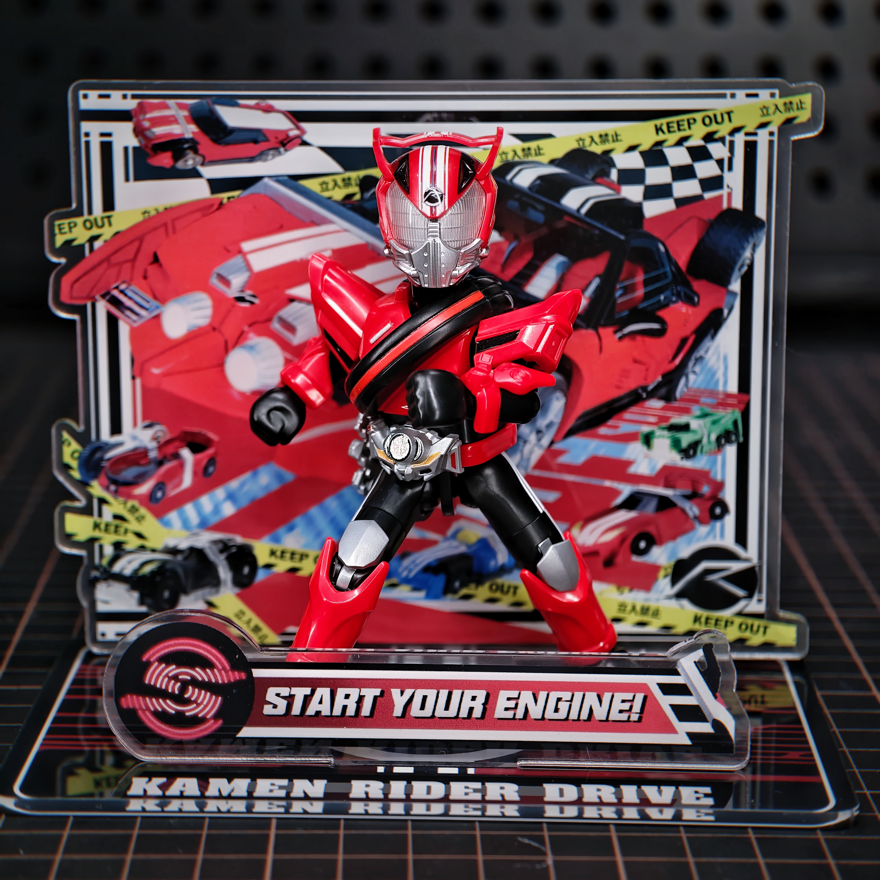 布鲁可群星版驰骑积木人 drive系列专用立牌 儿童玩具二次元周边