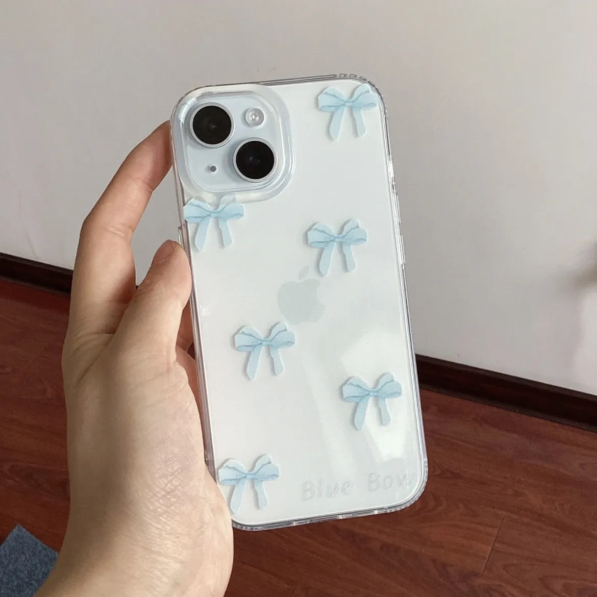 可爱满屏蓝色小蝴蝶结适用于苹果14/15手机壳软壳透明个性 11/12promax高级xs/xr防摔7p