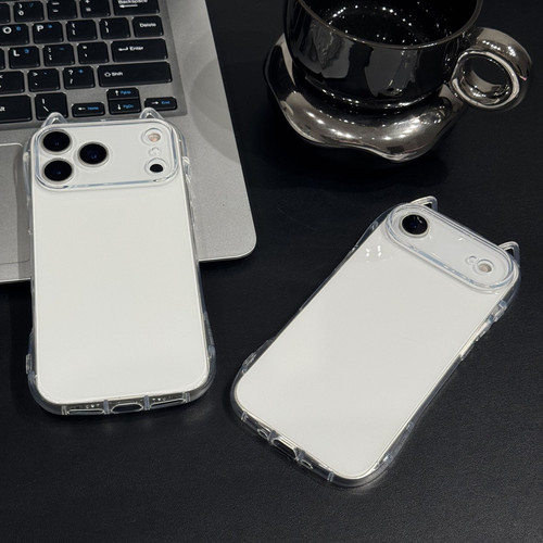 纯色高透可爱猫耳朵可挂件适用于苹果17promax手机壳iPhone16软壳14全包精孔13pro耐脏12小众11情侣可爱x硅胶