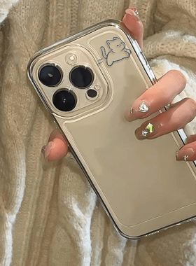 简约飞奔小猫潮流小众透明适用于苹果15/16手机壳iPhone13软壳11/12promax高级xs/xr防摔7p创意