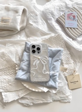 韩系ins字母蝴蝶结适用于苹果15ProMax手机壳iPhone13Pro全包15新款12软14Promax防摔15plus保护套