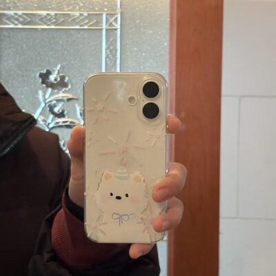 烟花可爱西高地生日小狗适用iPhone17promax手机壳苹果16pro/14软壳13透明12精孔保护套11防摔15pro女plus