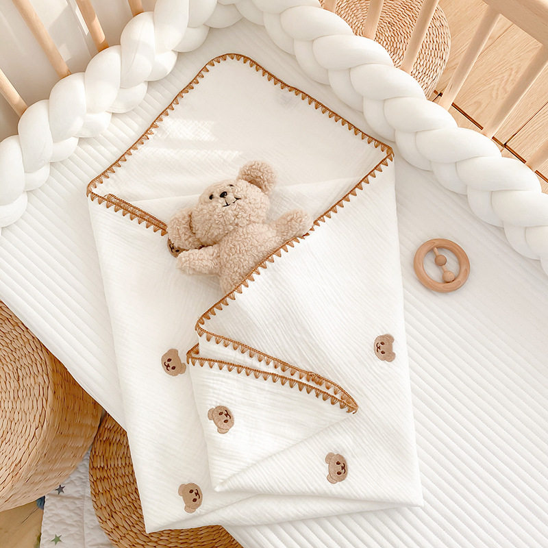 新生婴儿包巾纯棉产房襁褓纱布裹巾包被初生宝宝外出抱被四季通用