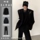 小众金属设计感白色西装 ins潮 外套男高级感休闲黑色垫肩西服套装