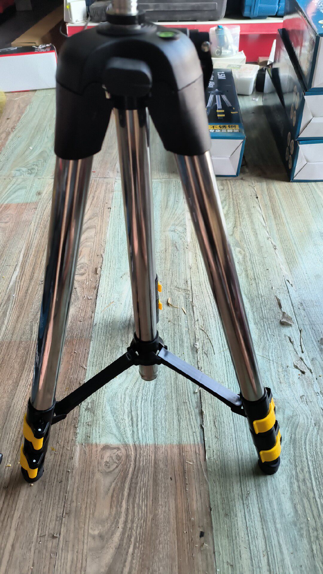 不锈钢通用照相机手机水平仪三脚架标线仪伸降支架三角架1.5米1/4