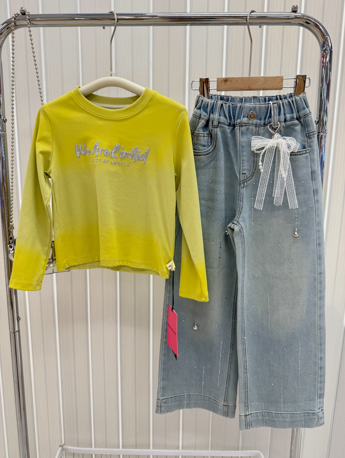 女童辣妹T恤2026春款中小童洋气时髦韩版宽松百搭长袖渐变打底衫