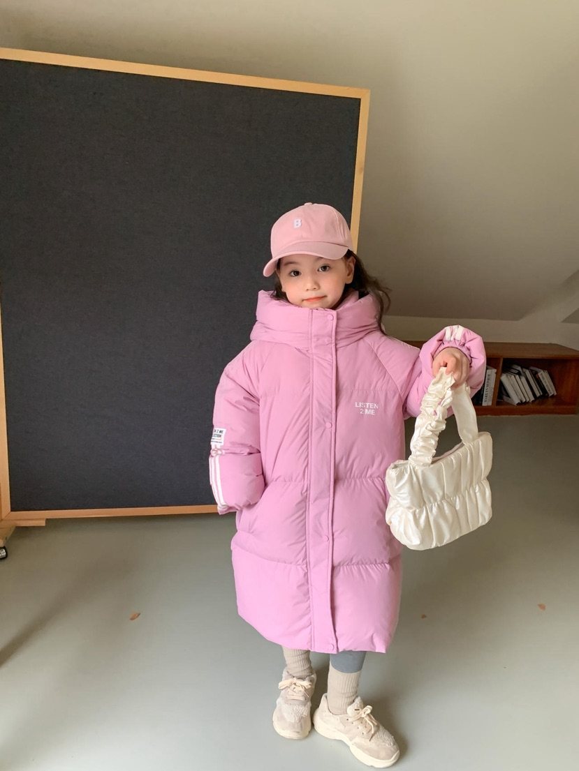 女童特价中长款羽绒服2025小童杜邦三防中长款新国标90白鸭绒外套