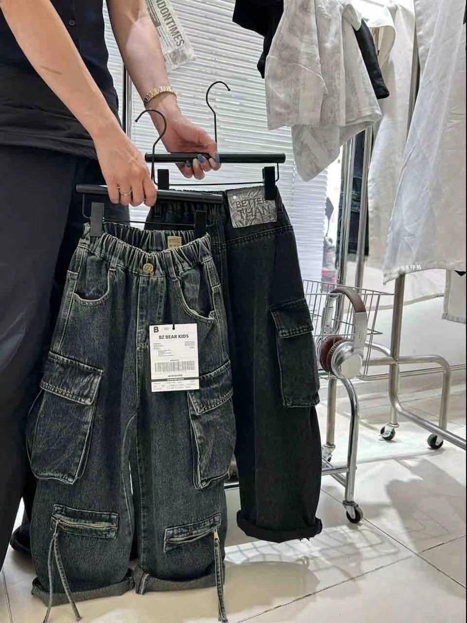 男童潮酷牛仔裤2026春款中大童韩版洋气百搭工装大口袋牛仔直筒裤