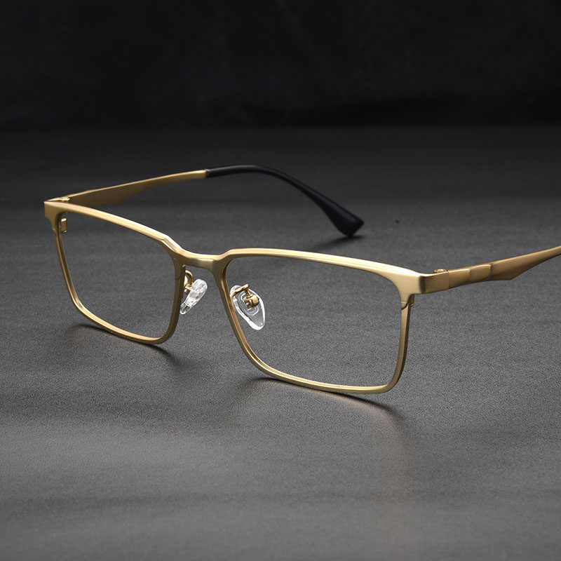 纯钛全框眼镜架男士商务方框超轻近视眼镜成品可配加散光眼镜架