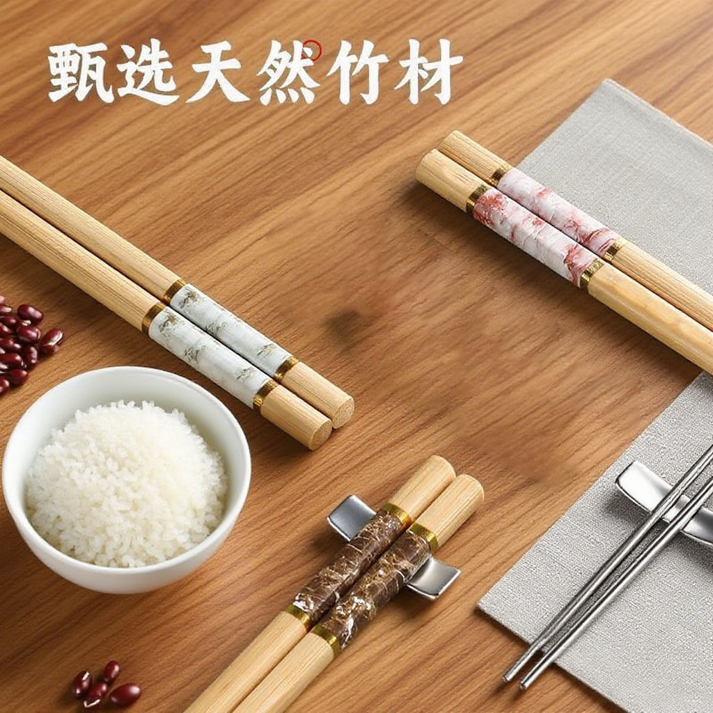 筷子家用成人防霉防滑一人一筷分色分餐家庭高档竹快子餐具套装